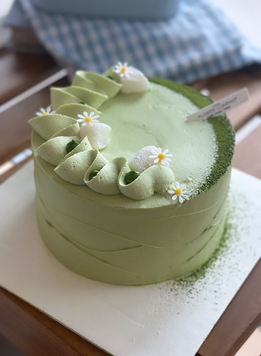 Matcha mochi azuki cloud chiffon cream cake