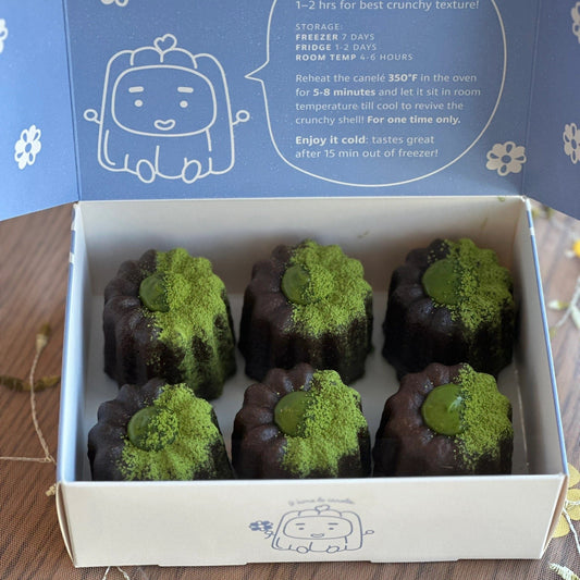 6 pieces Matcha lava Canele Gift Box