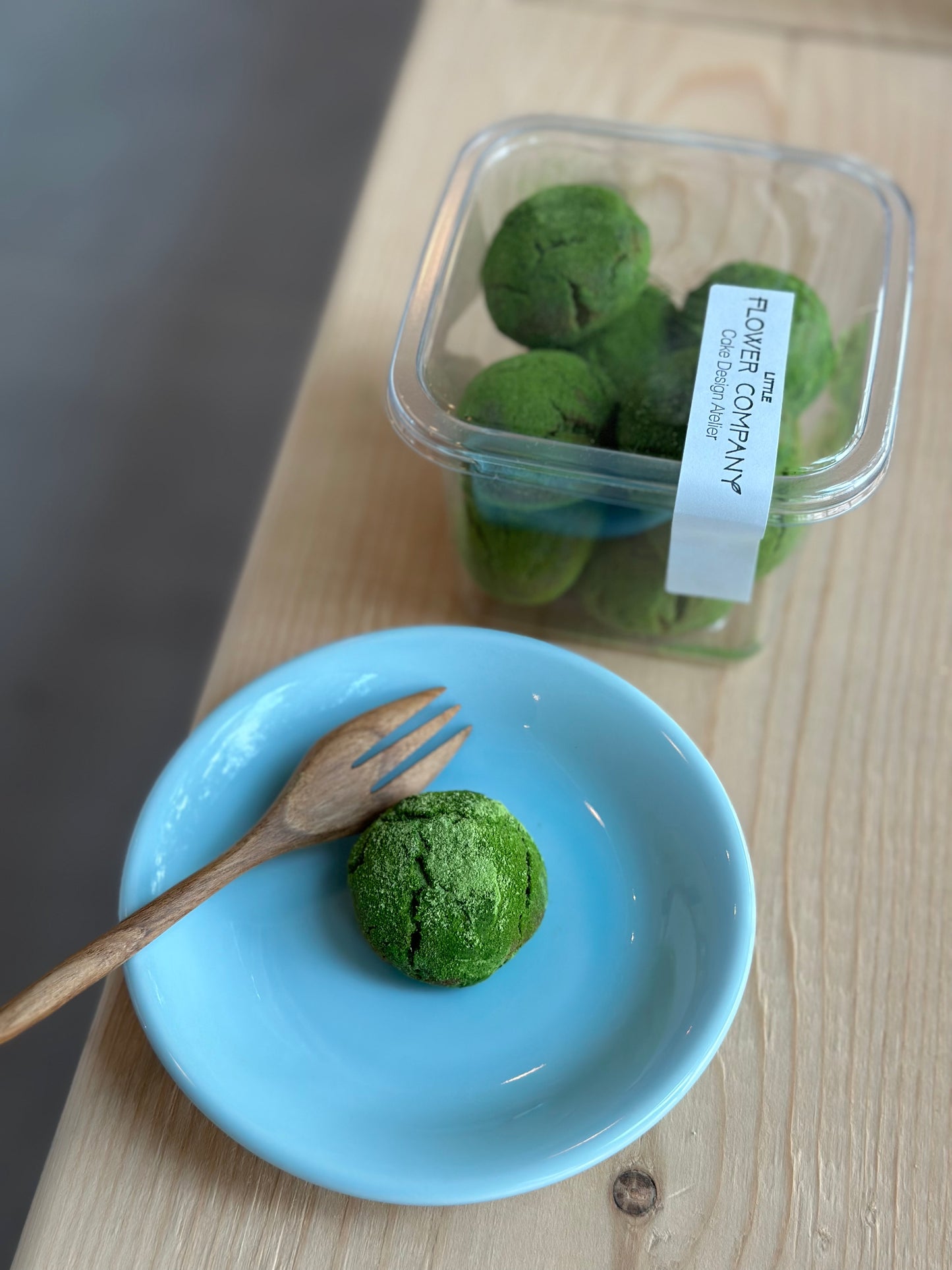 Matcha snowball cookie