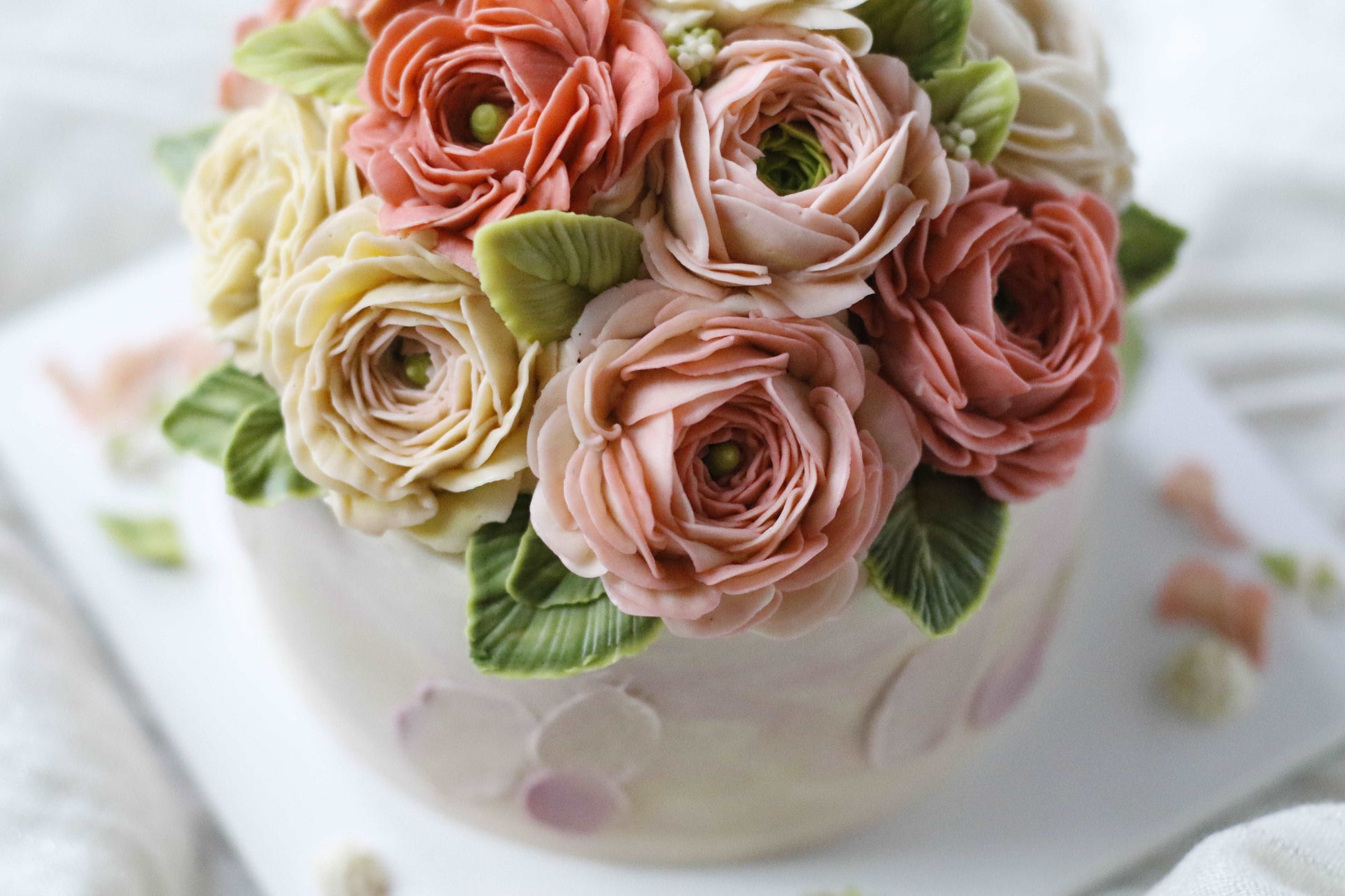 Butter Cream Flower Cake (Blossoming Style)